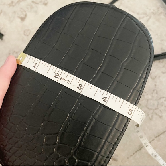 Nine West Black Faux Croc Bucket Bag with Adjustable and Detachable Strap - Picture 8 of 10